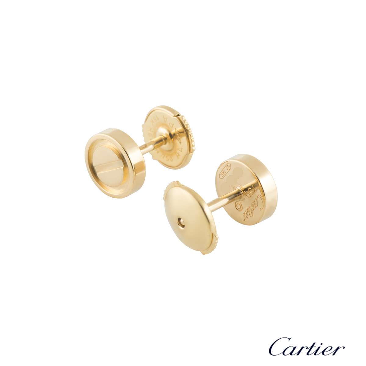 cartier 18k yellow gold love stud earrings